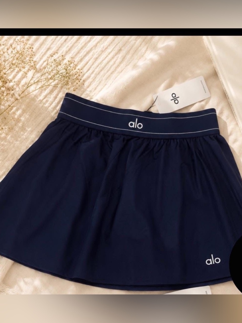 ALO Yoga Navy Athletic Skort with Logo Waistband